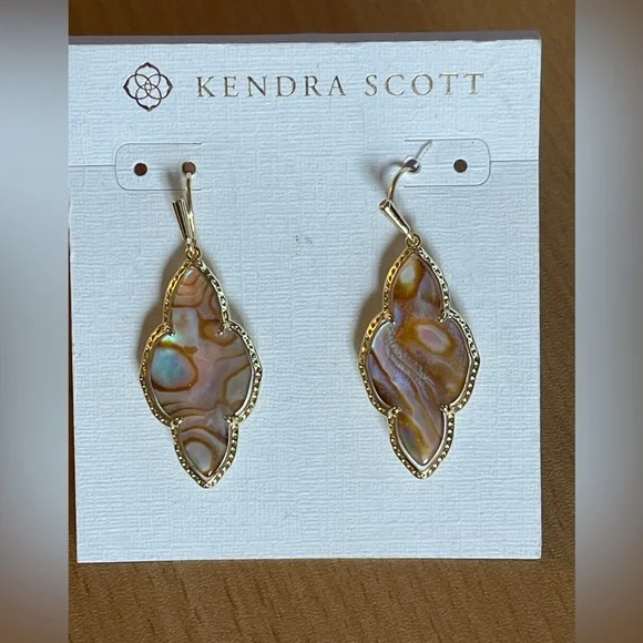 NWT Kendra Scott Abbie Drop Abalone Earrings - Picture 2 of 6